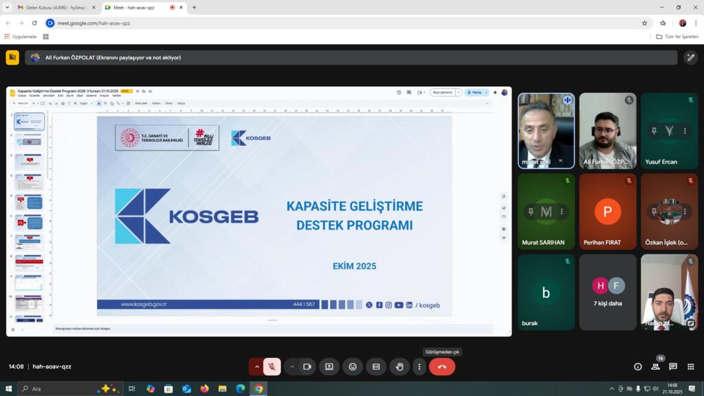 KOSGEB Kapasite Geliştirme Destek Programı gerçekleştirildi.