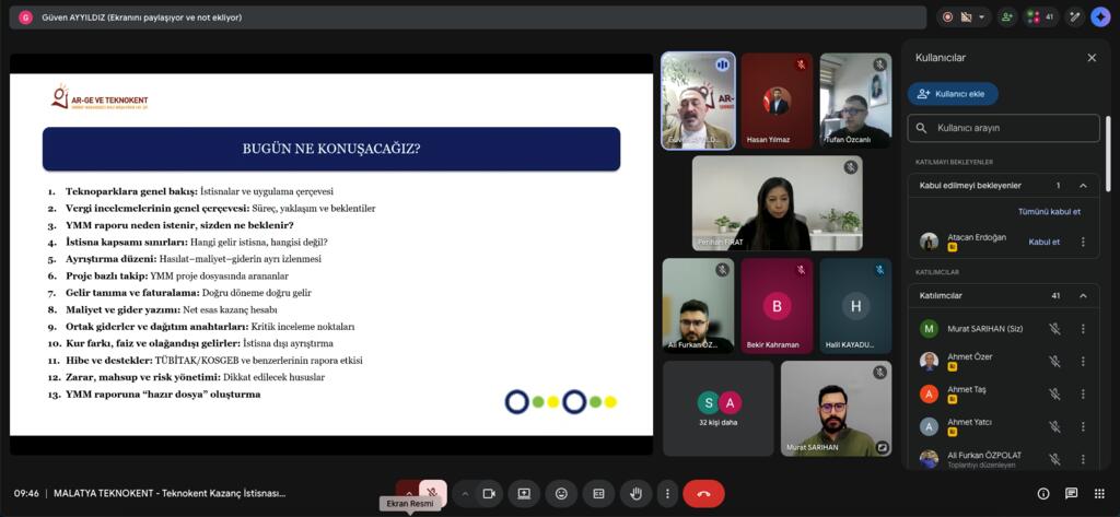 Teknopark İstisnası İçin YMM Tasdik Hazırlığı ile Uyumlu Dönem Sonu Kapanış İşlemleri Eğitimi gerçek